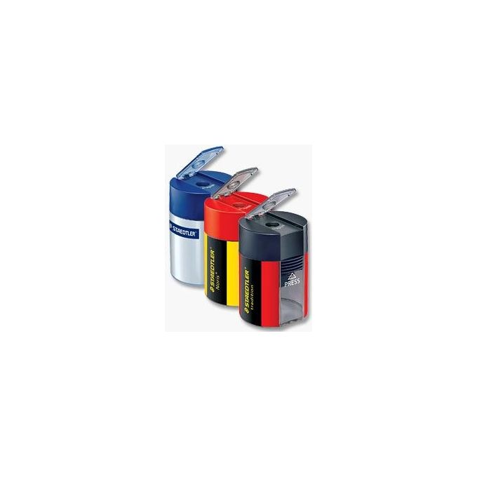 Staedtler 511004 Noris Temperamatite 1 Foro Fino a 8,2 mm Lama in Acciaio Coperchio Anticaduta colore Giallo e Nero