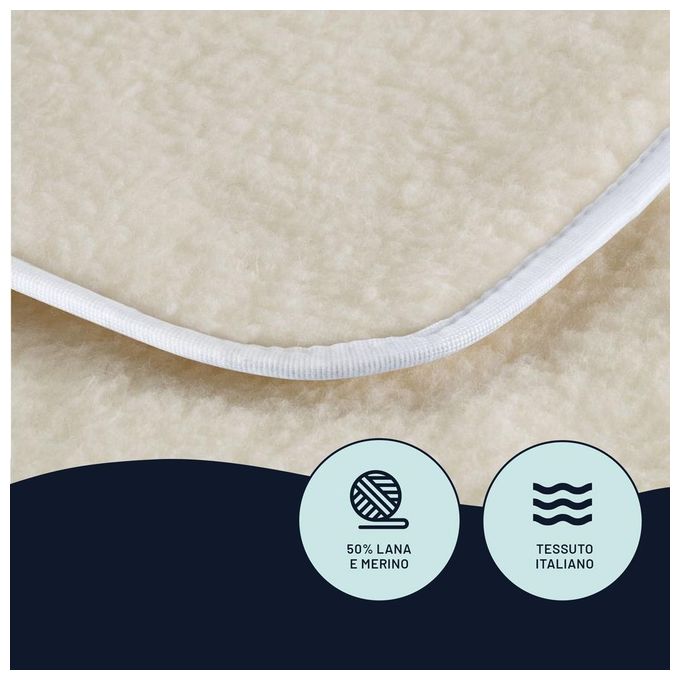 Imetec Scaldasonno Taglia M – Coperta elettrica matrimoniale 150×160 cm, 2 selettori indipendenti, livelli di temperatura regolabili, sistema di sicurezza Electro Block, tessuto morbido e traspirante, colore Bianco