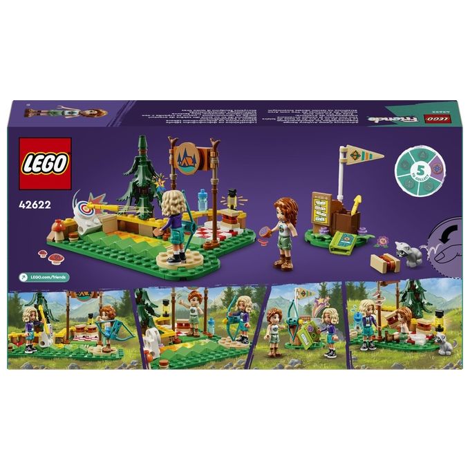 LEGO Friends Tiro con l'Arco al Campo Avventure Giochi Sportivi per Bambine e Bambini da 6 Anni in su con Arco e Frecce Giocattolo 2 Mini Bamboline e un Procione Idee Regalo di Compleanno 42622
