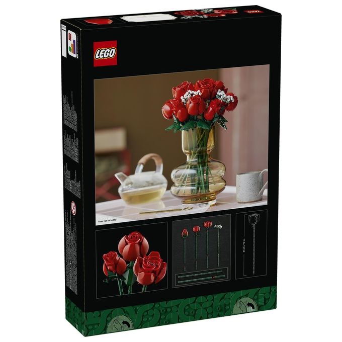 LEGO Icons 10328 Bouquet di Rose, Set Fiori Finti per Adulti, Decorazione Casa, Idea Regalo per Lei o Lui, Collezione Botanica