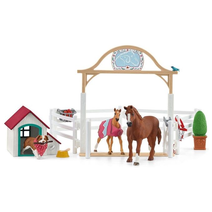 Schleich 2542458 - Horse Club - Horse Club Per Ospitare Cavalli Di Hannah Con Cagnolina