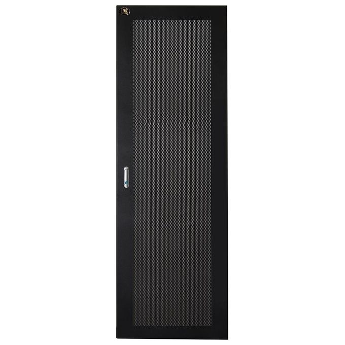 Link Porta in Metallo Traforata Nera per Armadi 32u Larghezza 600mm con Serratura