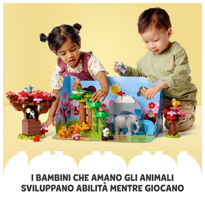 LEGO Duplo Animali dell'Asia Giochi Educativi per Bambini con 11 Figure di Animali e Mattoncino con Suoni Realistici
