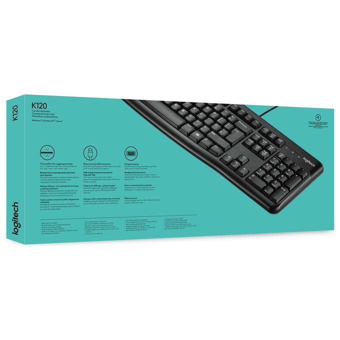 Logitech Keyboard K120 For Business Tastiera Usb AZERTY Francese Nero