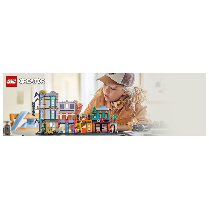 LEGO Creator 3in1 31141 Strada Principale, Grattacielo Art Déco o Strada del Mercato, Kit Modellismo per Costruzioni Creative
