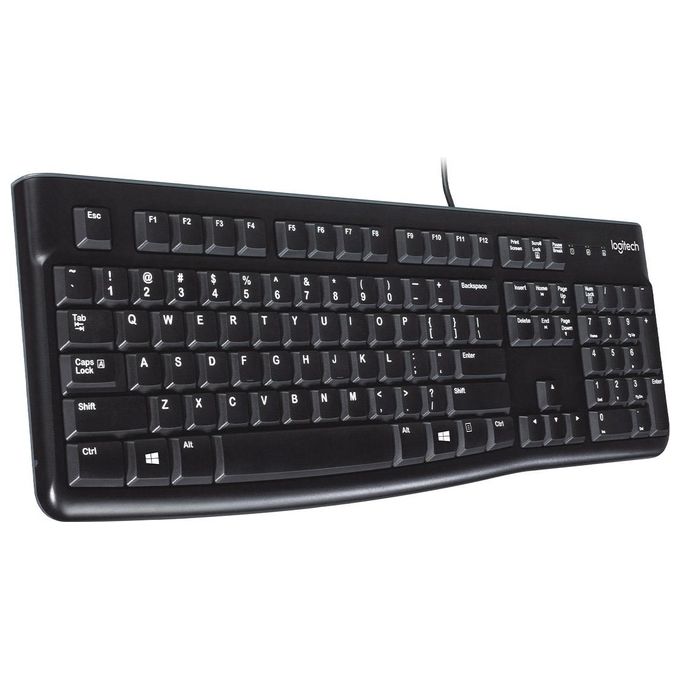 Logitech K120 Tastiera USB Cablata Full-size QWERTY Italiano Nero per Windows-Linux