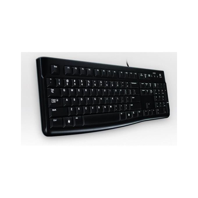 Logitech K120 Tastiera USB Cablata Full-size QWERTY Italiano Nero per Windows-Linux