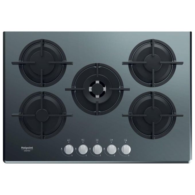 Hotpoint HAGD 72S-MR Linea Estetica Diamond Piano Cottura a Gas 5 Zone Griglie in Ghisa 73cm Specchio