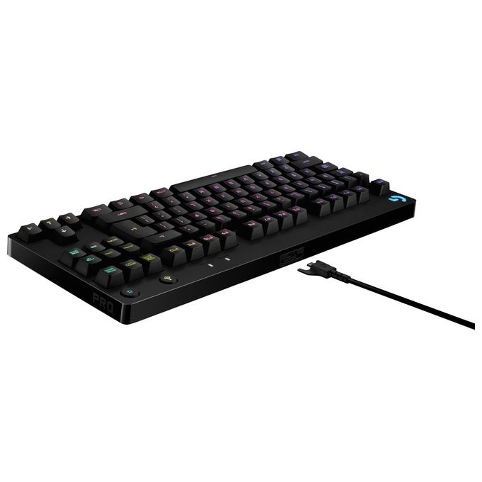 Logitech G PRO TKL Tastiera Gaming Meccanica GX Blue Clicky Switch LIGHTSYNC RGB Micro Cavo USB Rimovibile QWERTY ITA Layout Nero
