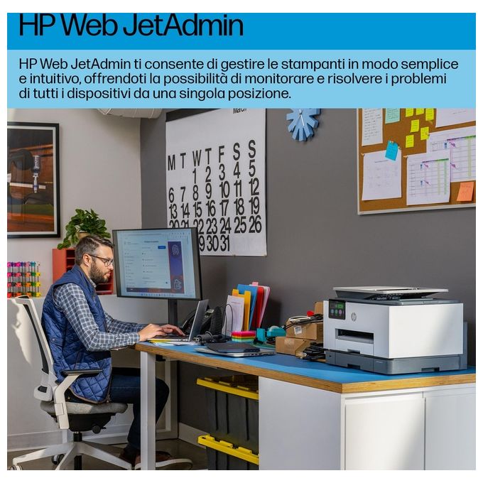 HP OfficeJet Pro Stampante Multifunzione 9130b Colore Copia Scansione Fax Wireless