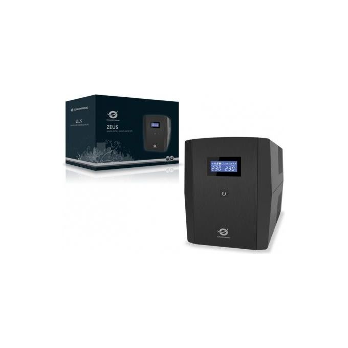 Conceptronic 110525903 ZEUS03E Gruppo di continuita' Line Interactive 1200 VA 720 W 6 Prese IEC C13 AVR Integrato Display LCD USB e Ethernet colore Nero