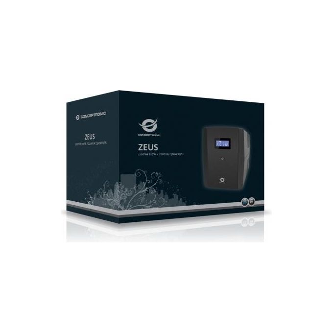 Conceptronic ZEUS04E Gruppo di Continuita' UPS a Linea Interattiva 2200 VA 1320W 6 Prese AC