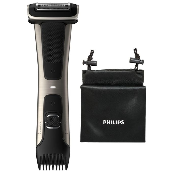 Philips BG7025-15 Bodygroom 7000 Depilatore Corpo da Uomo Wet and Dry Testina 4D Autonomia 80 min Nero