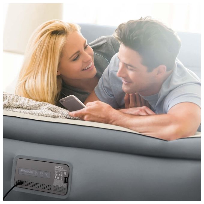 Intex Materasso Elevated Premiere Matrimoniale Con Tecnologia Fiber Tech