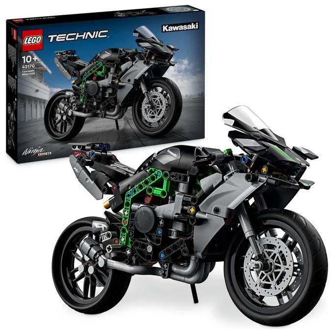 LEGO Technic 42170 Motocicletta Kawasaki Ninja H2R, Giochi per Bambini 10+, Modellino di Moto Giocattolo in Scala da Costruire