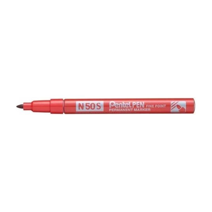 Pentel Confezione 12 Marcatori n50 Punta Tonda Rosso