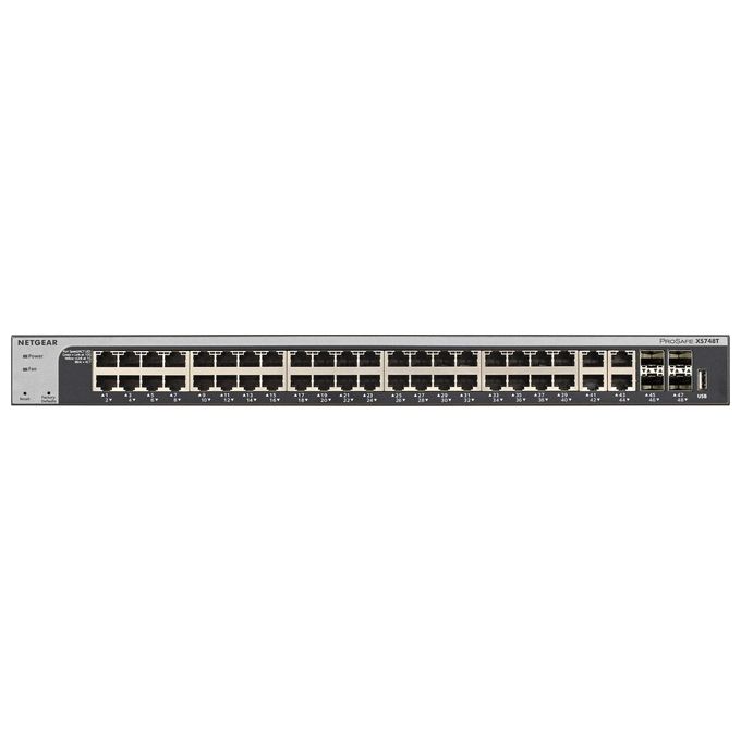 Netgear ProSAFE XS748T Switch L3 Lite intelligente 44 x 10GBase-T + 4 x 10 Gigabit SFP+ desktop, montabile su rack