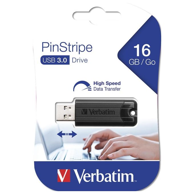 Verbatim PinStripe Unita' Flash Usb 16Gb Nero