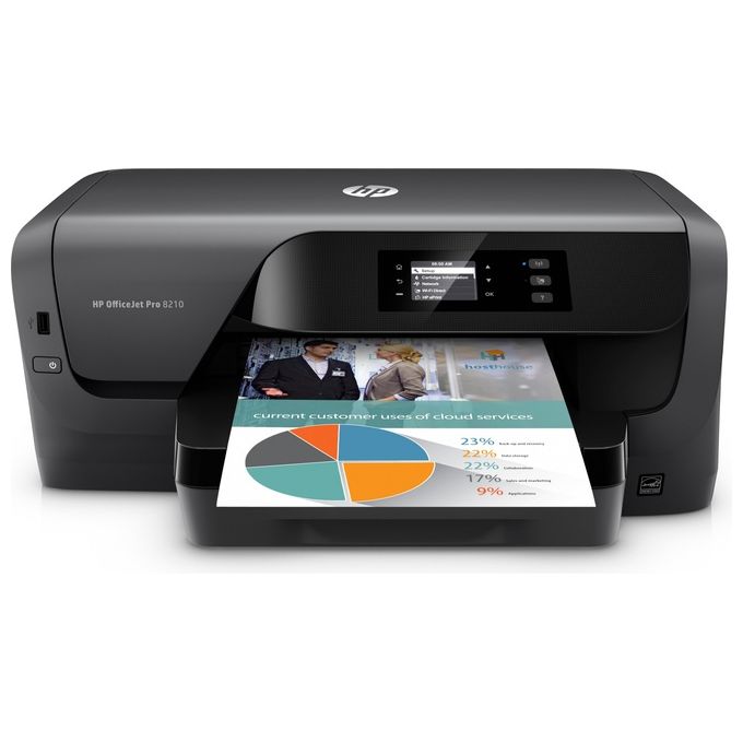 [ComeNuovo] Hp Stampante Inkjet Multifunzione Officejet pro 8210 Risoluzione 2400 x 1200 DPI A4 Wi-Fi Nera