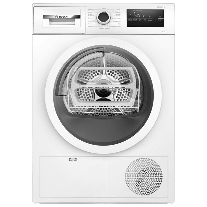 Bosch Serie 4 WTH85V18II Asciugatrice a pompa di calore 8 Kg Classe A++ Rumorosita' 65 dB Filtro Easy Clean Autodry Bianco