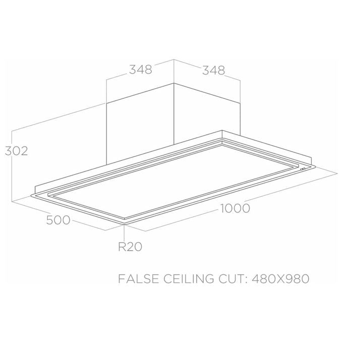 Elica SKYDOME H30 A-100 Cappa Aspirante da Incasso a Soffitto 100 cm Classe energetica A Bianco PRF0146232