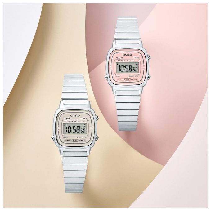 Casio Orologio da Fitness Vintage Mini Silver e Rose
