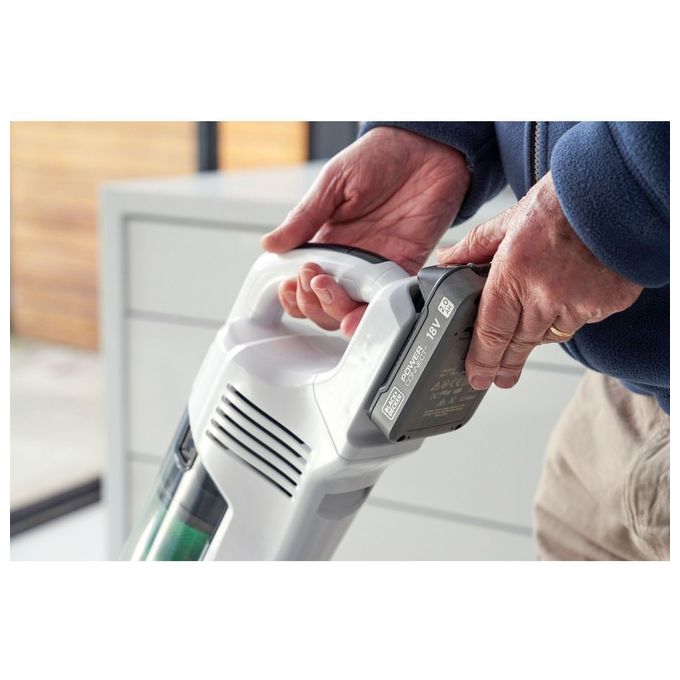 Black+Decker Reviva Scopa Elettrica senza Filo senza Sacco Bianco
