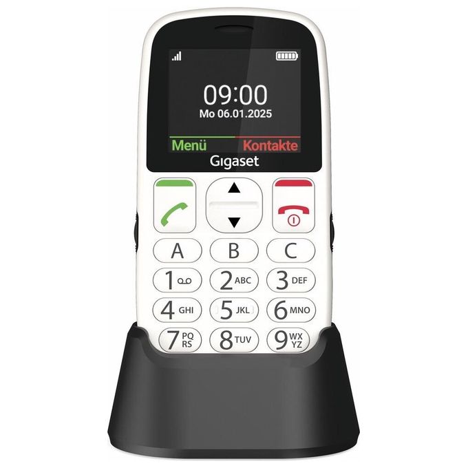 Gigaset Telefono per Anziani GL395 Display 2.2'' Tasto SOS Bianco