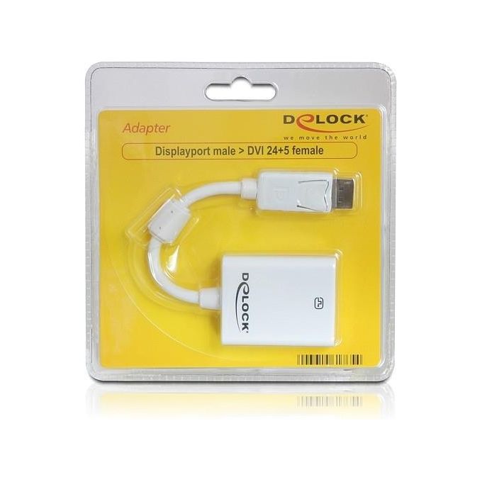 DeLOCK Adattatore DisplayPort DVI-I Bianco