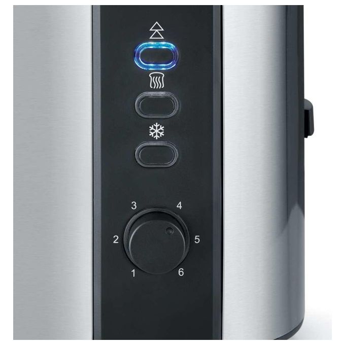 Severin AT 2589 Tostapane 2 Fette 800W Nero-Acciaio Inossidabile