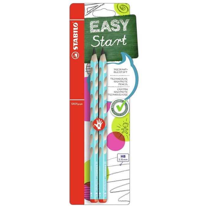 Stabilo Confezione 2 Matite Esygraph HB Blu