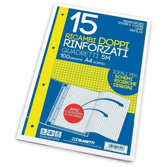 Blasetti Ricambi rinf Doppi a4 5m 15ff 100gr