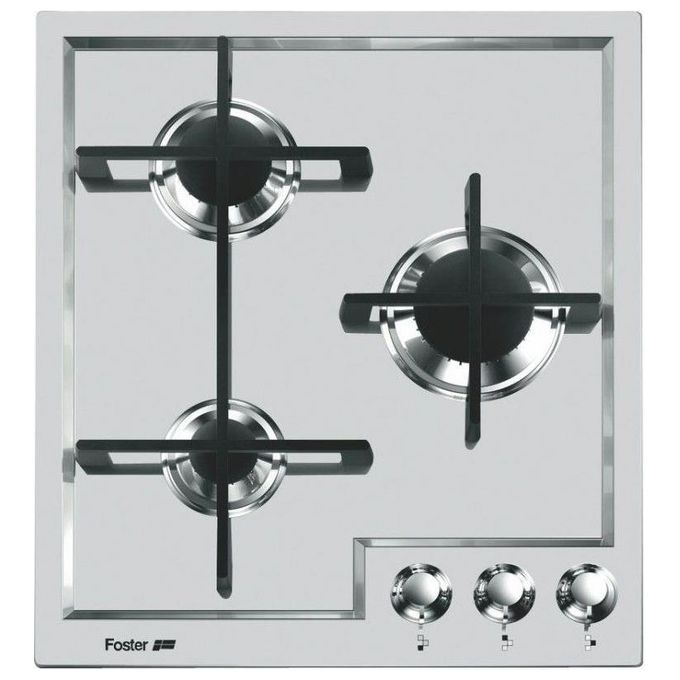 Foster 7063 052 Serie Veronika Piano Cottura a Gas 3 Zone Griglie in Ghisa 44 cm Acciaio inox Spazzolato