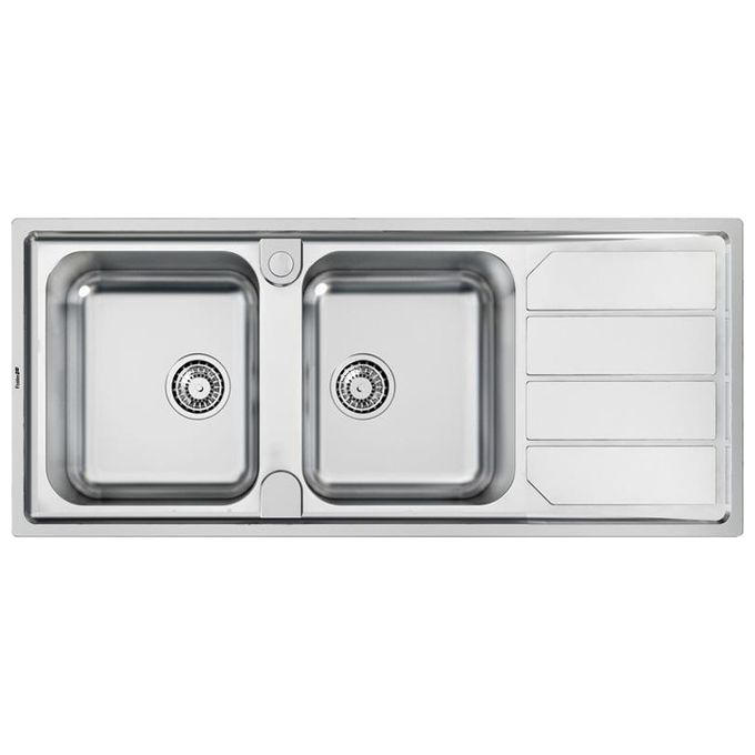 Foster 5812 060 Lavello Standard Elettra 2 Vasche + Gocciolatoio Reversibile 1160x500 mm Acciaio Inox