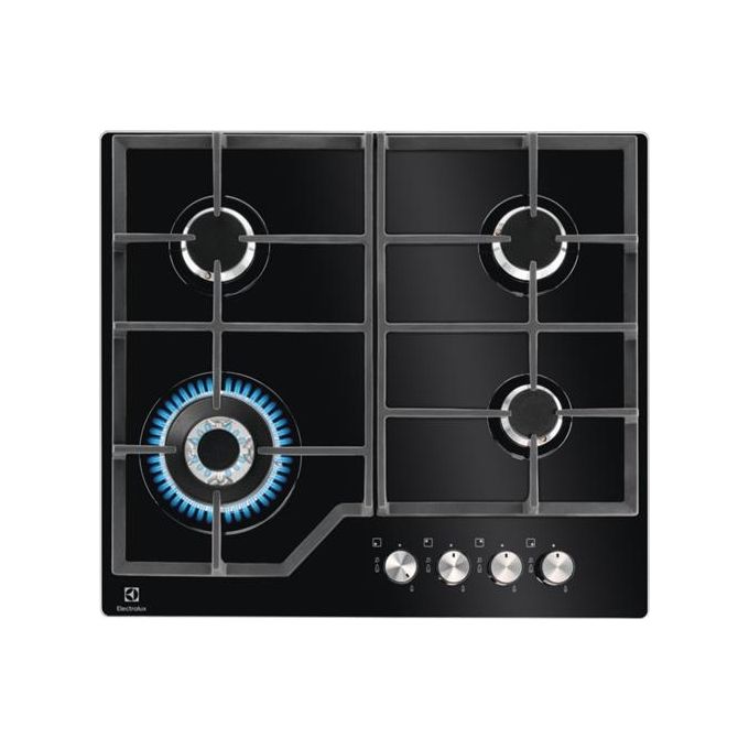 Electrolux KGG6436K Piano Cottura a Gas on Glass 4 Zone Bruciatore Wok multicorona 60 cm Nero