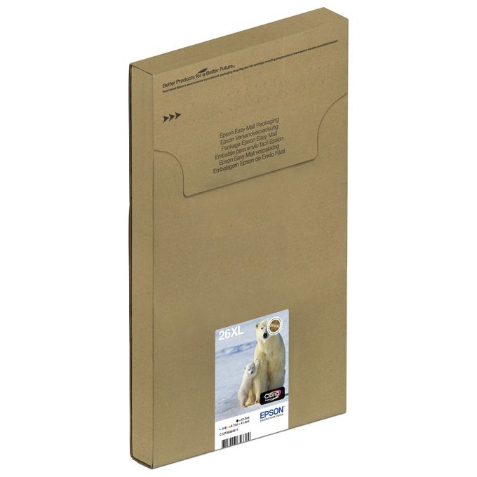 Epson 26 Serie Orso Polare, Cartuccia originale getto d'inchiostro Claria Premium, Formato XL, Multipack 4 Colori
