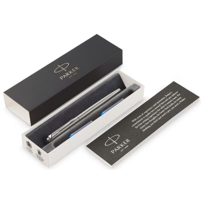 Parker Jotter Penna Stilografica on Acciaio Inossidabile con Finiture Cromate Confezione Regalo