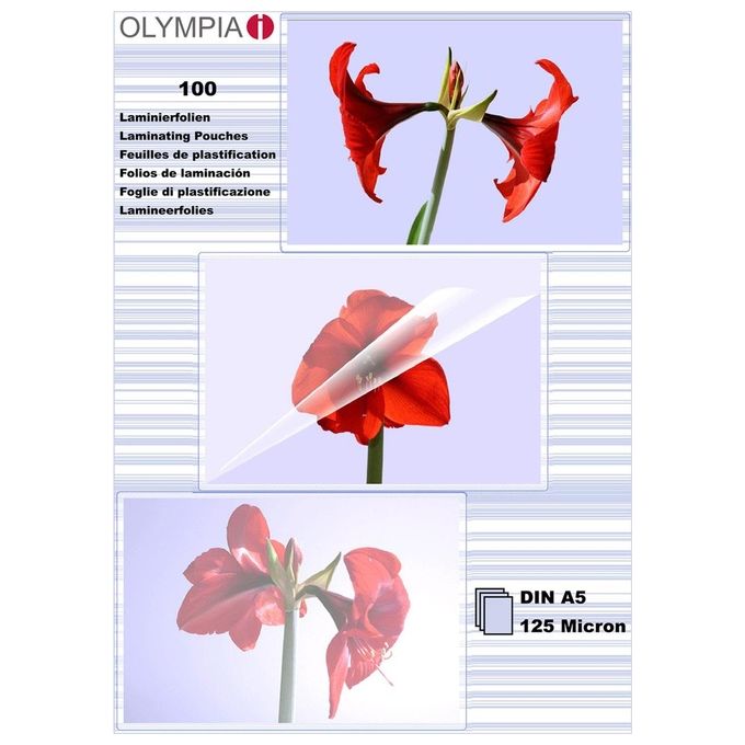 Olympia Fogli per Laminare DIN A5 125 Micron 100 Pezzi