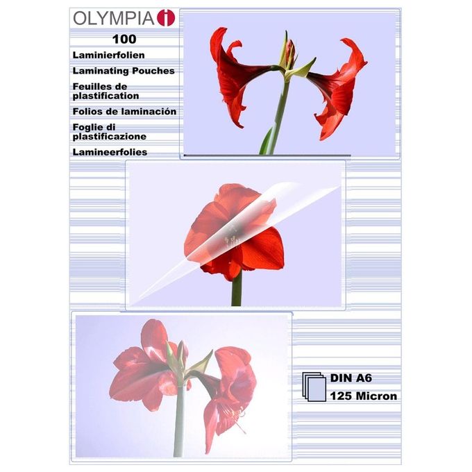 Olympia Fogli per Laminare DIN A6 125 Micron 100 Pezzi