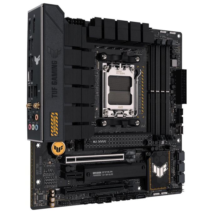 ASUS TUF GAMING B650M-PLUS WIFI Scheda Madre Gaming micro ATX, AMD B650, AM5, DDR5, 3xPCI 4.0, WiFi 6 (802.11ax), Intel 2.5Gb Ethernet, Realtek 7.1, 2xM.2, 4xSATA 6GB-s, Aura Sync RGB, Nero