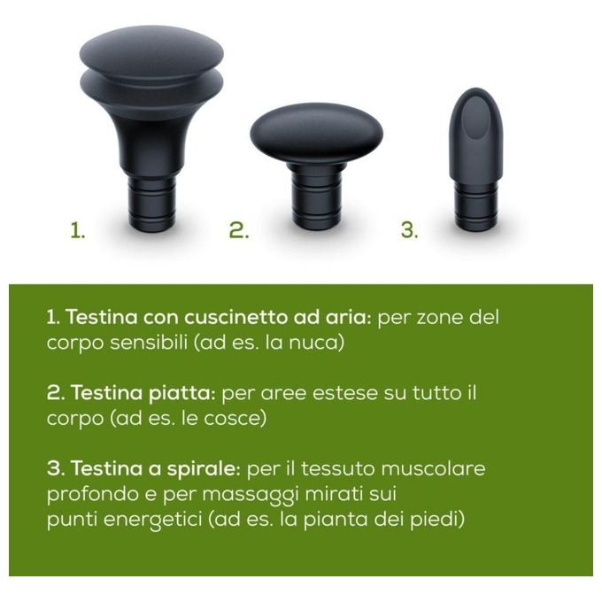 Beurer MG 79 Massaggiatore a Pistola Sensitive 3 Accessori