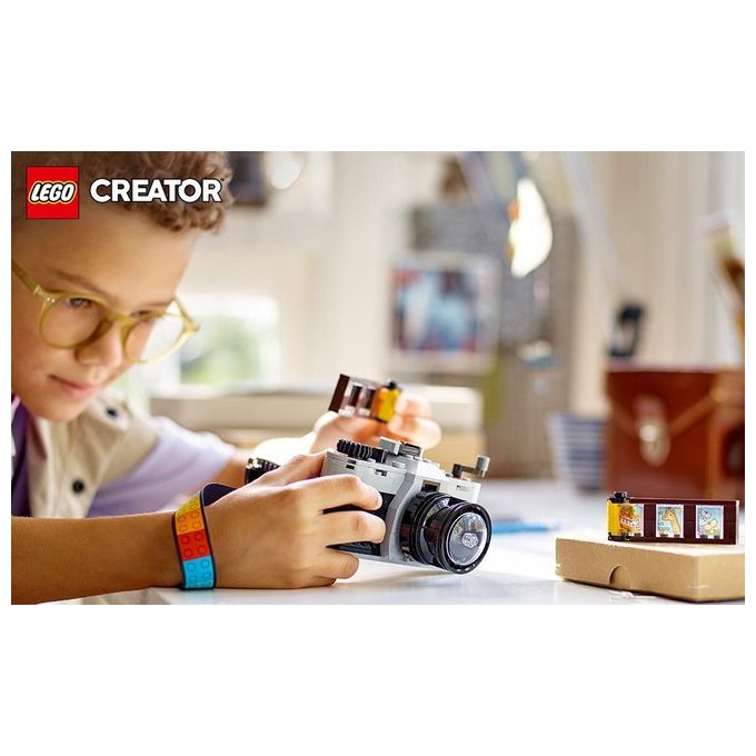 LEGO Creator 31147 3in1 Fotocamera Retro 31147-LEGO Giochi per Bambini 8+ Anni Macchina Fotografica Trasformabile in Videcamera o TV
