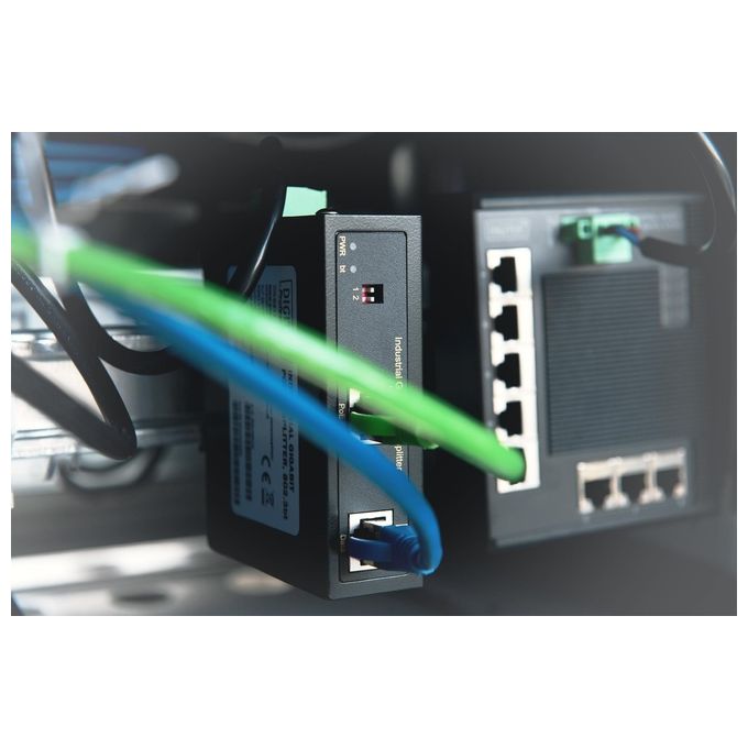 Digitus Splitter Industriale Gigabit con Alimentazione Poe Fino A 95 Wat 802.3bt
