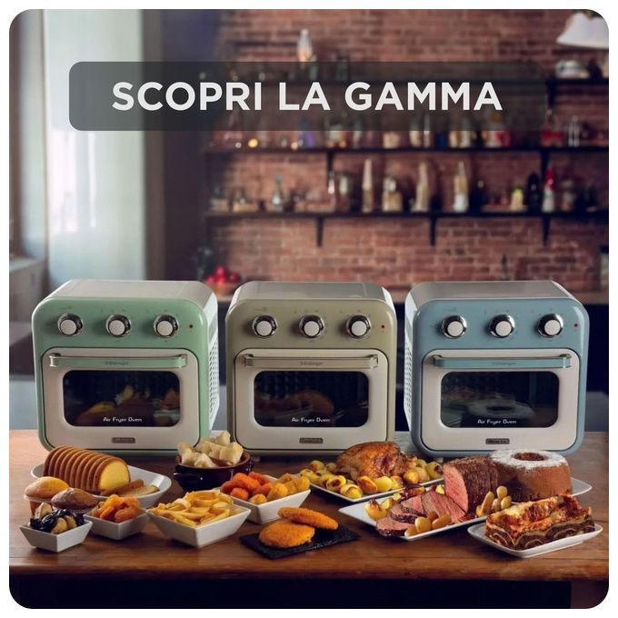 Ariete 4632-05 Friggitrice ad Aria Capacita' 16 Litri Potenza 1400 Watt con Funzione Rotisserie colore Celeste