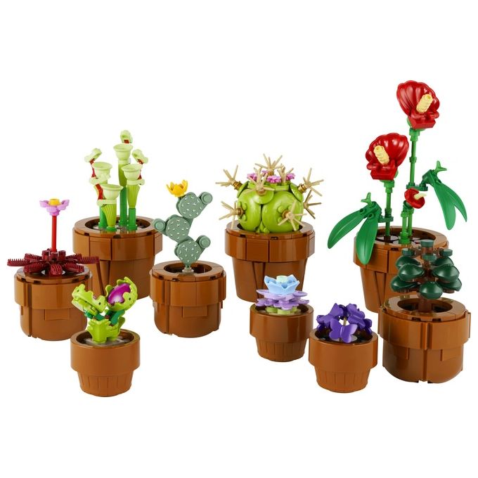 LEGO Icons 10329 Piantine, Collezione Botanica con Fiori Artificiali, Decorazione Casa, Idea Regalo di Compleanno Donna o Uomo