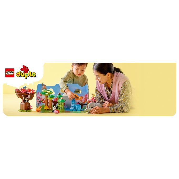 LEGO Duplo Animali dell'Asia Giochi Educativi per Bambini con 11 Figure di Animali e Mattoncino con Suoni Realistici
