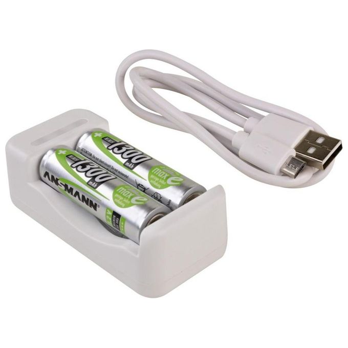 Ansmann Caricabatterie Basic II con 2 x AA 1300mAh