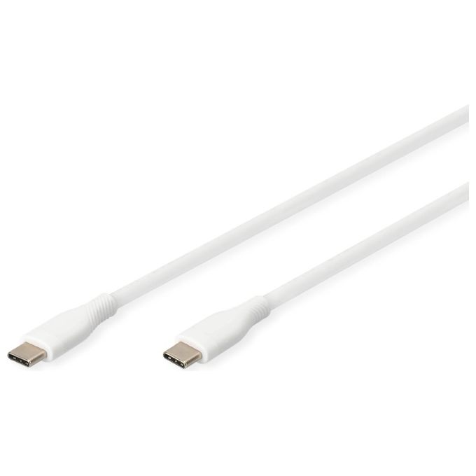 Digitus Cavo Ricarica Guaina Silicone Usb-C - Usb-C 2mt Usb 2.0 60W Bianco