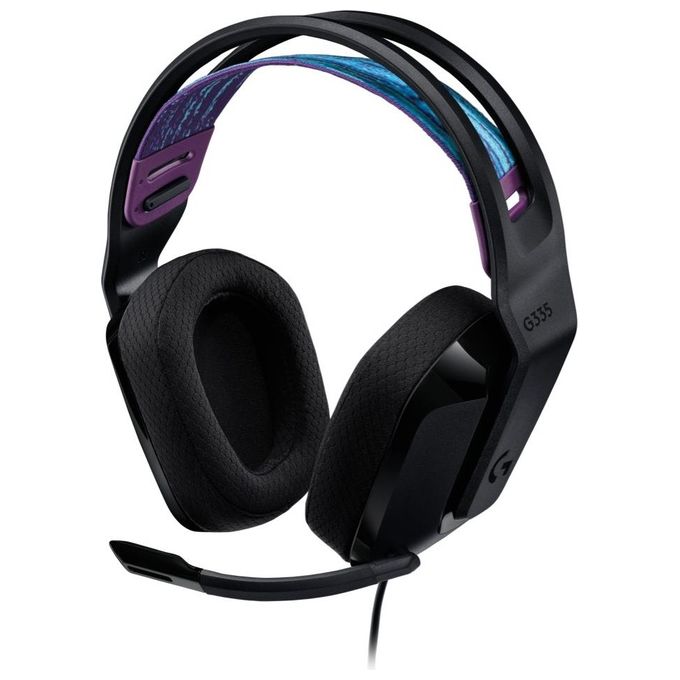 Logitech G335 Cuffie Gaming Cablate Microfono Flip to Mute Jack Audio da 3.5mm Nero