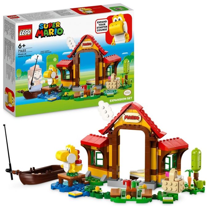 LEGO Super Mario 71422 – Picnic a Casa di Mario, Set di Espansione 259 Pezzi con Personaggi di Mario, Yoshi e Goomba, Eta' 6+